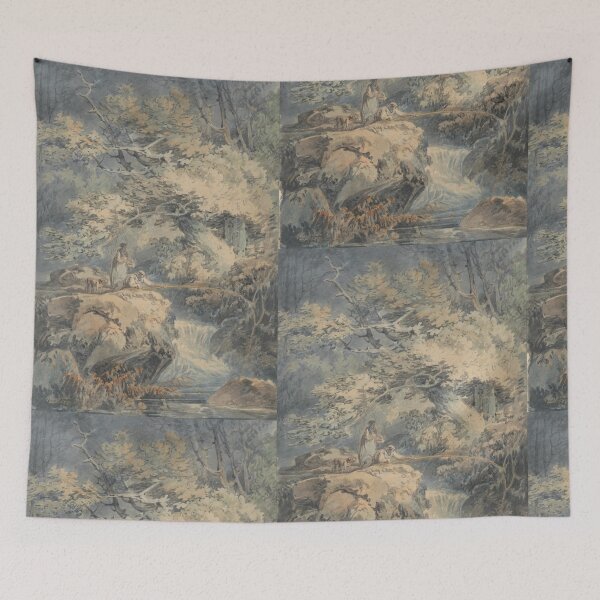 Item preview, The Angler - J.M.W. Turner Vintage Watercolor Landscape Fine Art designed and sold by ArtsyStopShop.