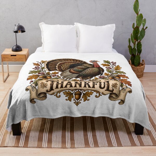 Item preview, Thankful Vintage Turkey - Retro Thanksgiving Autumn Fall designed and sold by Neurospicy Trolls.