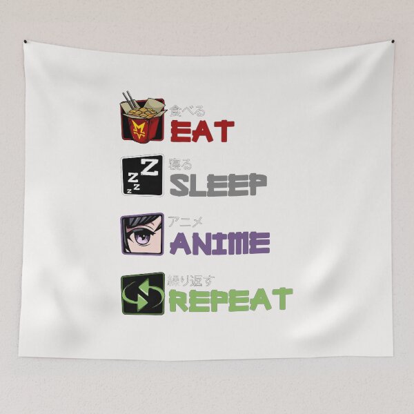 Item preview, EAT SLEEP ANIME REPEAT designed and sold by MSMartgallery.
