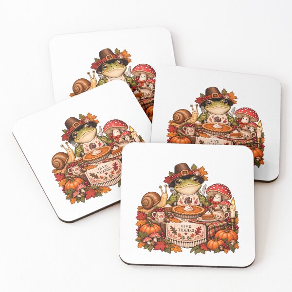 Item preview, Give Thanks Goblincore Thanksgiving Frog - Pumpkin Pie Cottagecore Fall Feast designed and sold by Neurospicy Trolls.