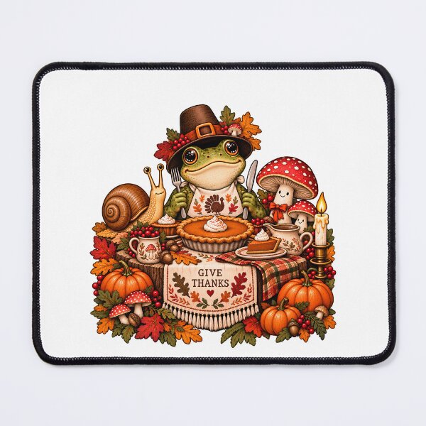 Item preview, Give Thanks Goblincore Thanksgiving Frog - Pumpkin Pie Cottagecore Fall Feast designed and sold by Neurospicy Trolls.