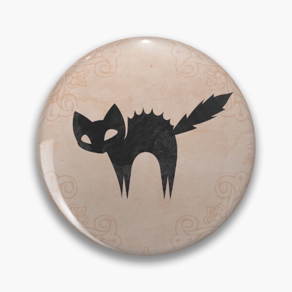 Item preview, A Spooky Arched Black Cat Jagged Silhouette in Faded Orange designed and sold by Ghoul Enterprises.