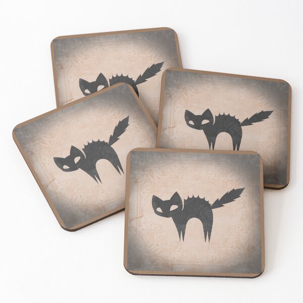 Item preview, A Spooky Arched Black Cat Jagged Silhouette in Faded Orange designed and sold by Ghoul Enterprises.