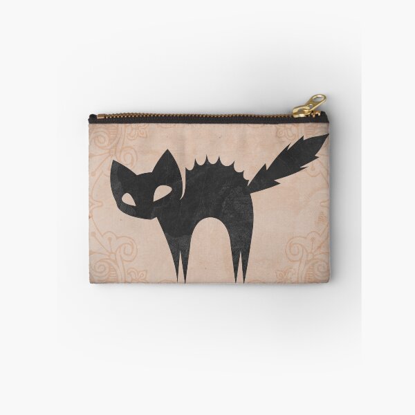 Item preview, A Spooky Arched Black Cat Jagged Silhouette in Faded Orange designed and sold by Ghoul Enterprises.