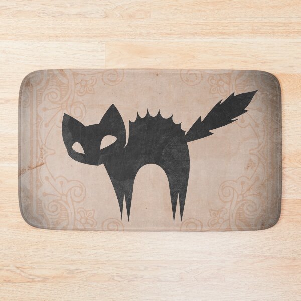 Item preview, A Spooky Arched Black Cat Jagged Silhouette in Faded Orange designed and sold by Ghoul Enterprises.