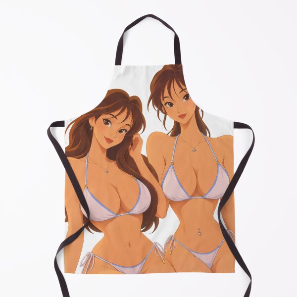 Item preview, Brunette Besties White Bikini Duo - Retro 90s Cartoon Style designed and sold by  Hollow Moon Studios..