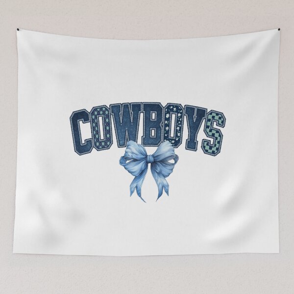 Item preview, Cowboys Blue Coquette Bow Distressed Football Team Spirit designed and sold by RockTheFeal.