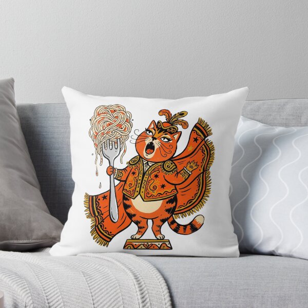 Item preview, Funny Opera Cat Eating Spaghetti Art designed and sold by AURA Vibes.