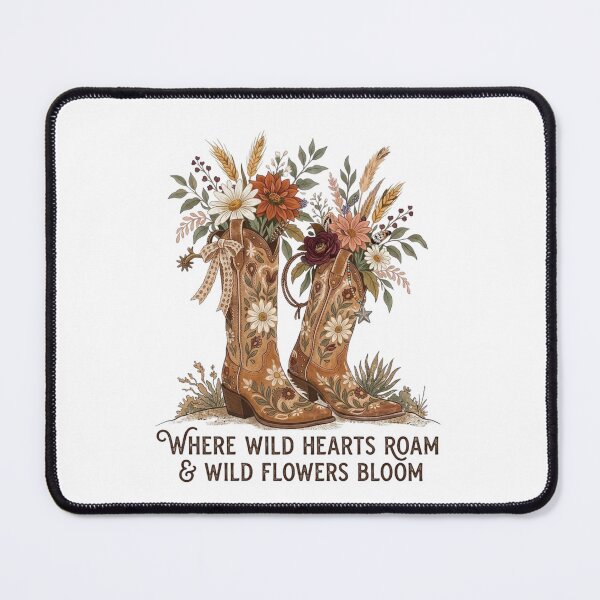 Item preview, Where Wild Hearts Roam Wildflower Cowboy Boots Western designed and sold by designwiss.