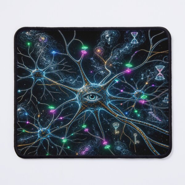 Item preview, Cosmic Neuron Network Heart - Psychedelic All-Seeing Eye World designed and sold by Breezes-of-Ida.