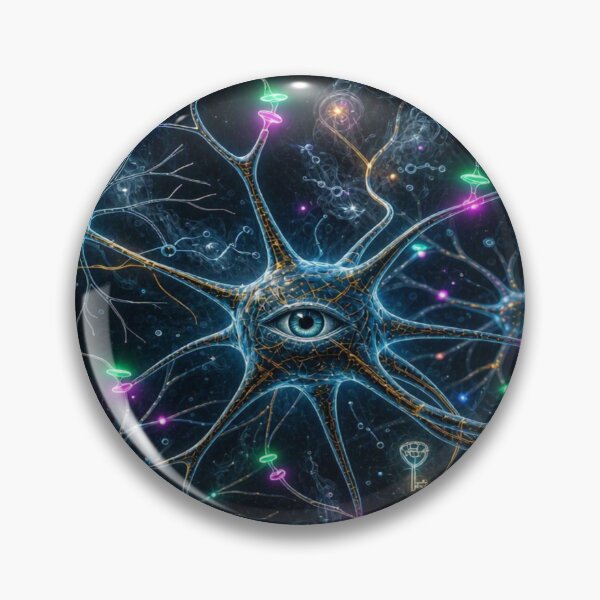 Item preview, Cosmic Neuron Network Heart - Psychedelic All-Seeing Eye World designed and sold by Breezes-of-Ida.