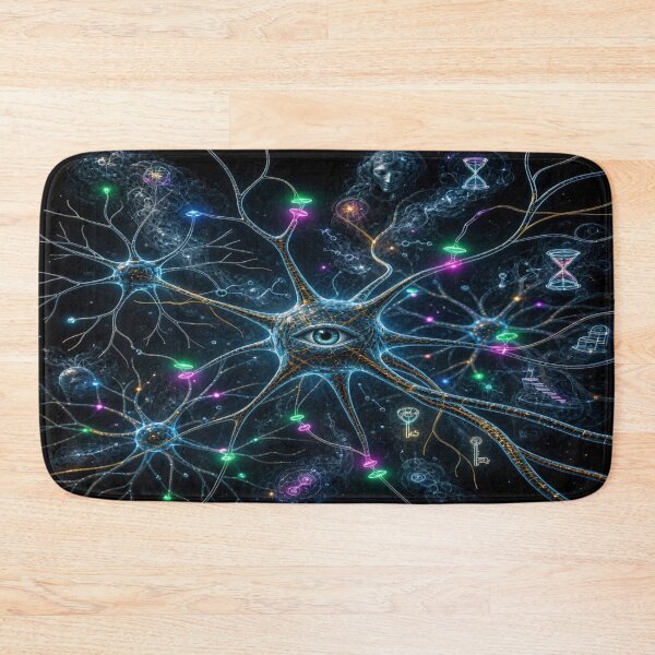 Item preview, Cosmic Neuron Network Heart - Psychedelic All-Seeing Eye World designed and sold by Breezes-of-Ida.
