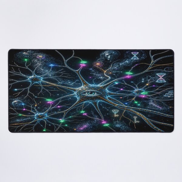 Item preview, Cosmic Neuron Network Heart - Psychedelic All-Seeing Eye World designed and sold by Breezes-of-Ida.
