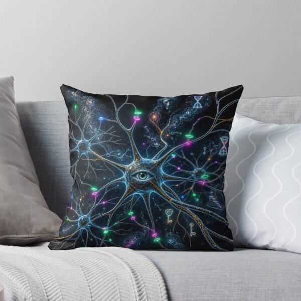 Item preview, Cosmic Neuron Network Heart - Psychedelic All-Seeing Eye World designed and sold by Breezes-of-Ida.