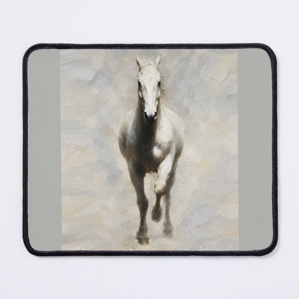 Item preview, White Horse in Mist – Serene Equine Portrait designed and sold by RamyGallery.