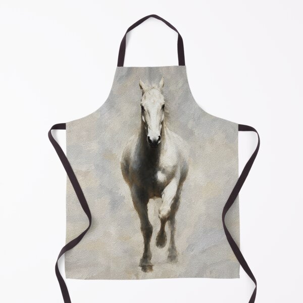 Item preview, White Horse in Mist – Serene Equine Portrait designed and sold by RamyGallery.