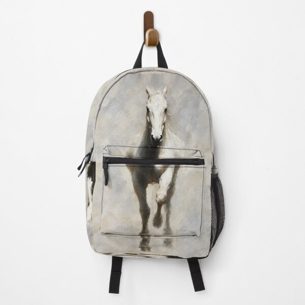 Item preview, White Horse in Mist – Serene Equine Portrait designed and sold by RamyGallery.