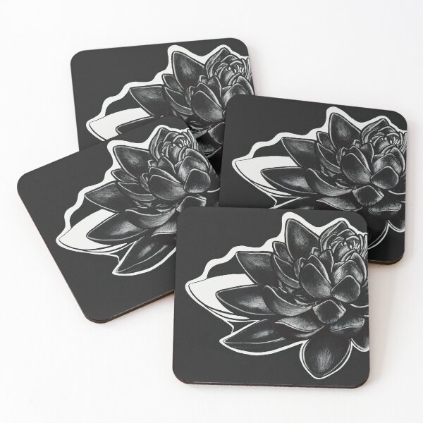 Item preview, Black and White Lotus Floral Sketch – Ink Drawing  designed and sold by Dusk Daisy Art.