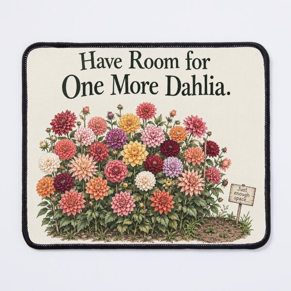 Item preview, Dahlia Gardening Humor – One More Dahlia designed and sold by Floraluxe.