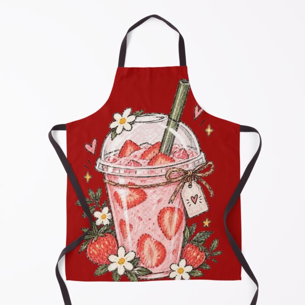 Item preview, Strawberry Milk Drink Cute Hand Drawn Floral Summer designed and sold by designbyuzi.