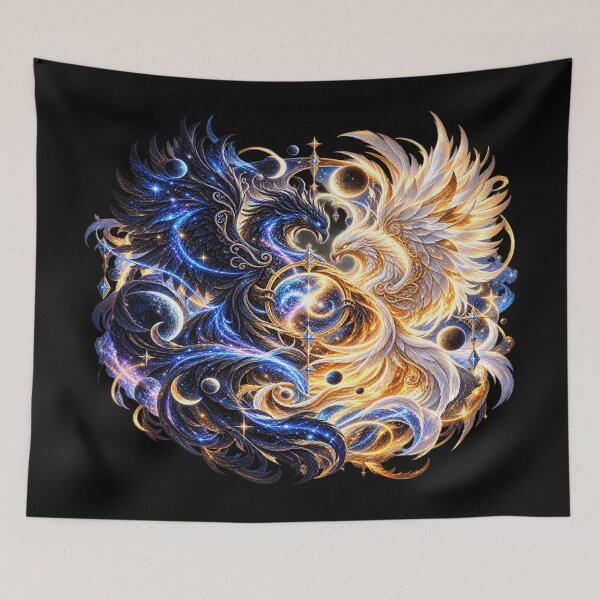 Item preview, Cosmic Balance Phoenix – Light and Shadow designed and sold by TroviTutto.