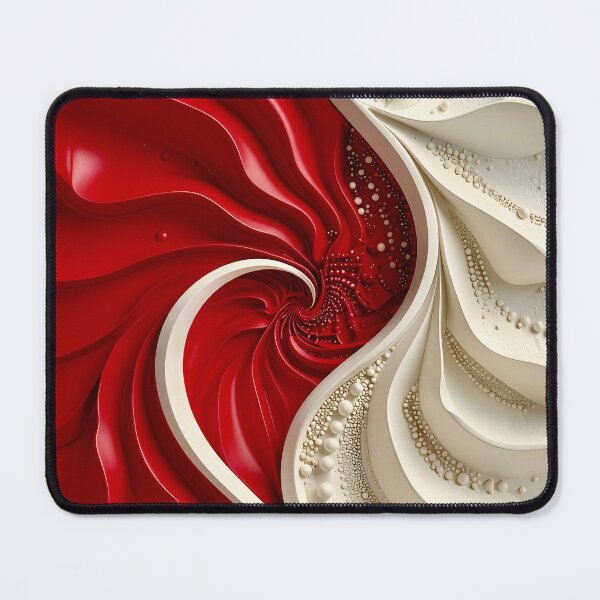 Item preview, Ruby Red and Ivory Porcelain Waves designed and sold by Vicky Brago-Mitchell®.