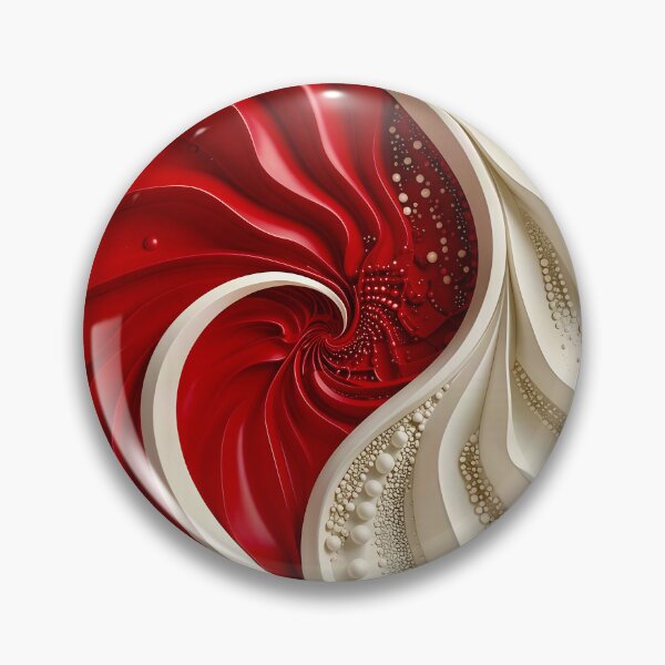 Item preview, Ruby Red and Ivory Porcelain Waves designed and sold by Vicky Brago-Mitchell®.