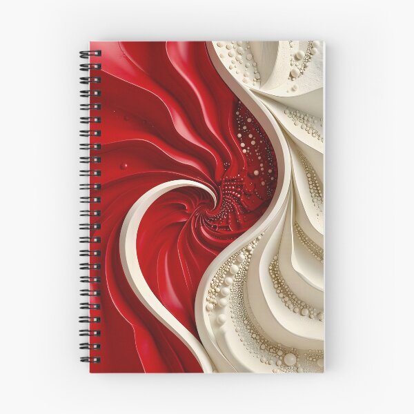 Item preview, Ruby Red and Ivory Porcelain Waves designed and sold by Vicky Brago-Mitchell®.