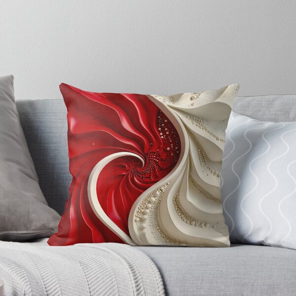 Item preview, Ruby Red and Ivory Porcelain Waves designed and sold by Vicky Brago-Mitchell®.