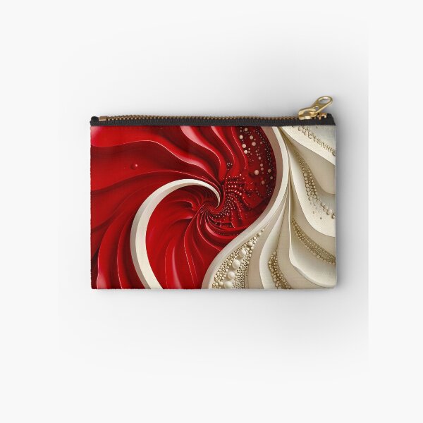 Item preview, Ruby Red and Ivory Porcelain Waves designed and sold by Vicky Brago-Mitchell®.