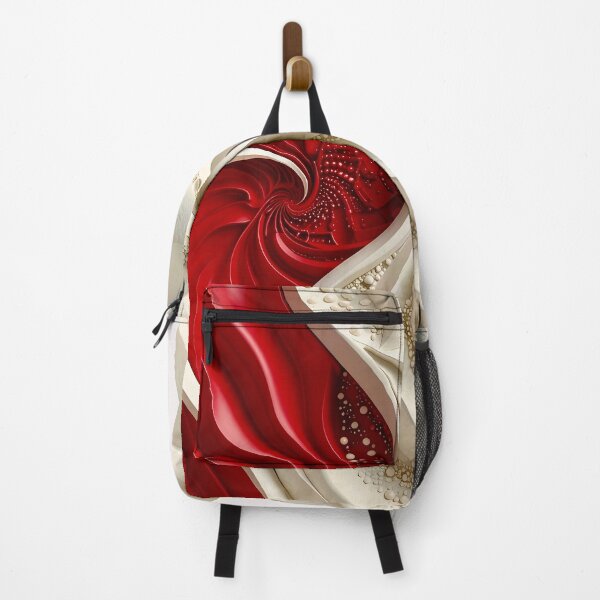 Item preview, Ruby Red and Ivory Porcelain Waves designed and sold by Vicky Brago-Mitchell®.