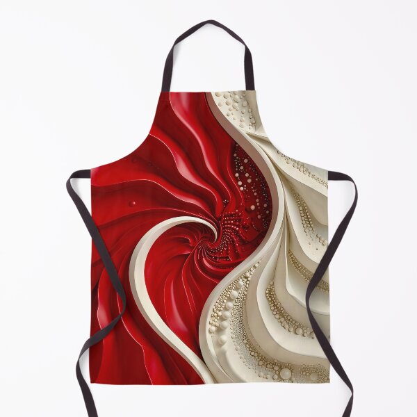 Item preview, Ruby Red and Ivory Porcelain Waves designed and sold by Vicky Brago-Mitchell®.