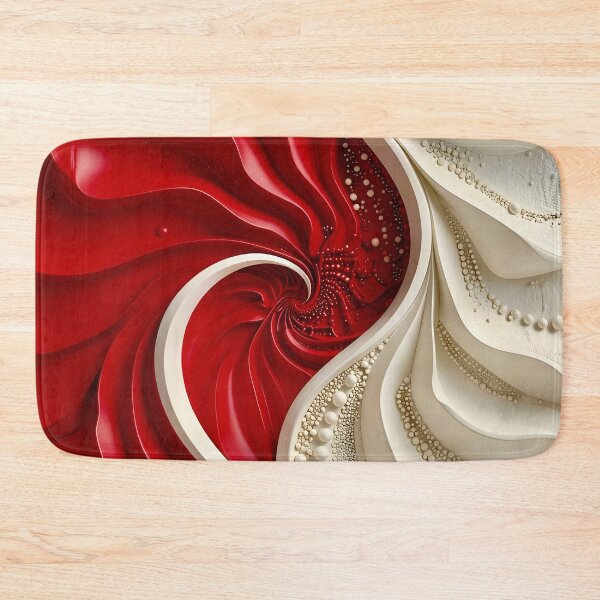 Item preview, Ruby Red and Ivory Porcelain Waves designed and sold by Vicky Brago-Mitchell®.