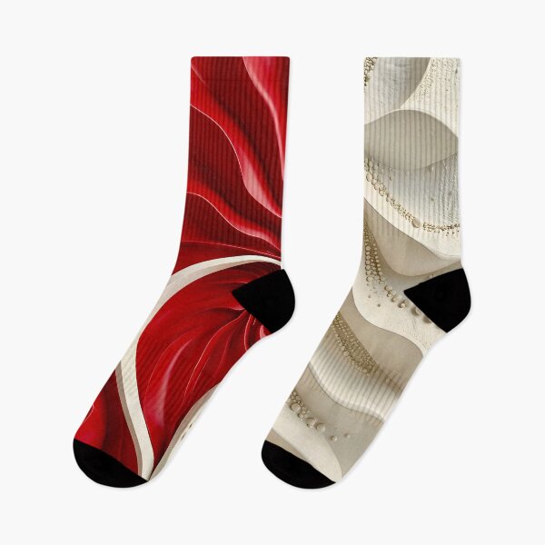 Item preview, Ruby Red and Ivory Porcelain Waves designed and sold by Vicky Brago-Mitchell®.