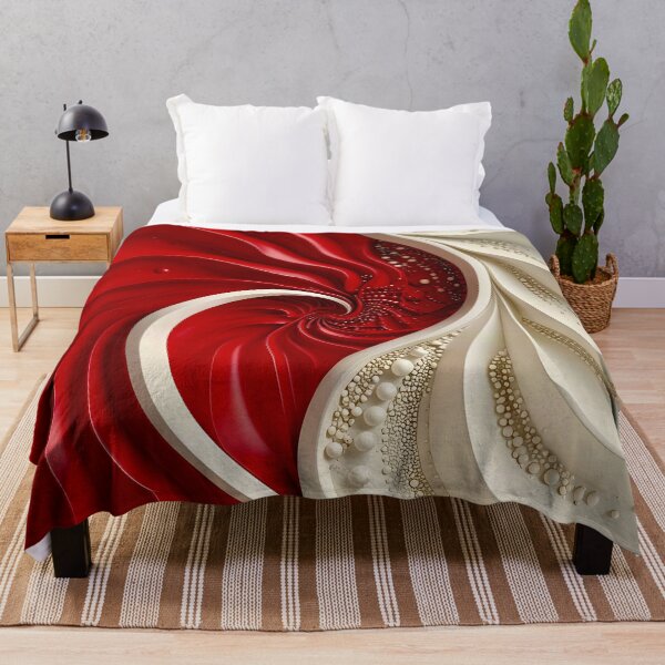 Item preview, Ruby Red and Ivory Porcelain Waves designed and sold by Vicky Brago-Mitchell®.