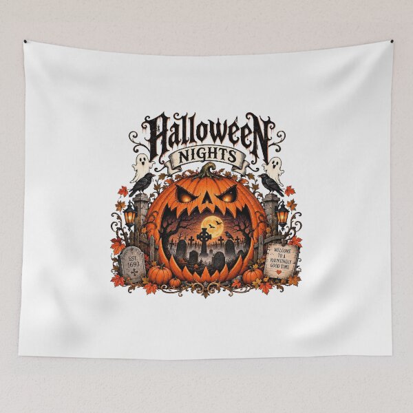 Item preview, Halloween Nights Pumpkin Graveyard – Haunted Jack O Lantern Gothic Halloween designed and sold by RaspberryParty.