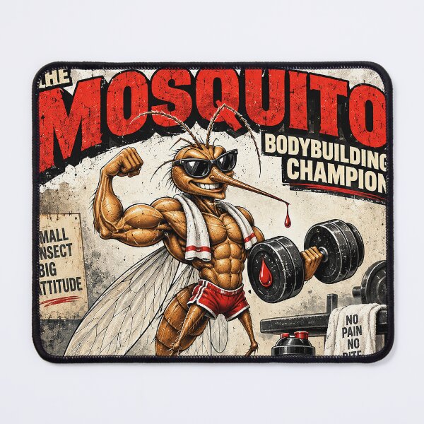 Item preview, Mosquito Bodybuilding Champion – Funny Fitness designed and sold by JanChryzostom.