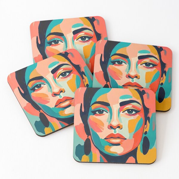 Item preview, Vibrant Gaze - Colorful Modern Pop Art Woman Portrait Canvas designed and sold by robertronda1.