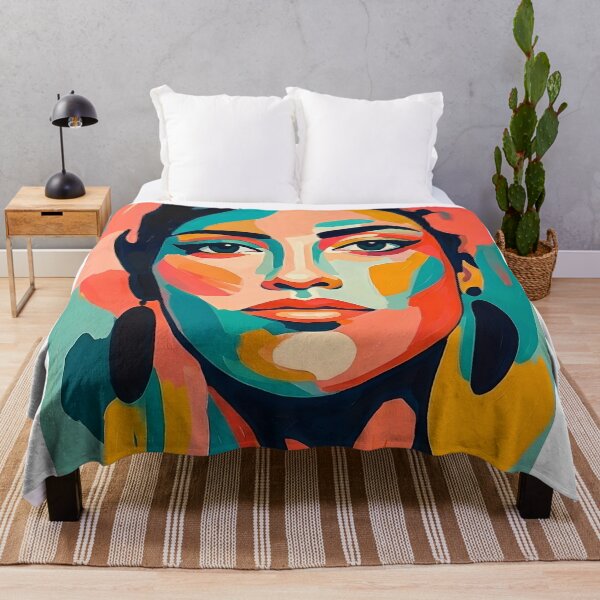 Item preview, Vibrant Gaze - Colorful Modern Pop Art Woman Portrait Canvas designed and sold by robertronda1.