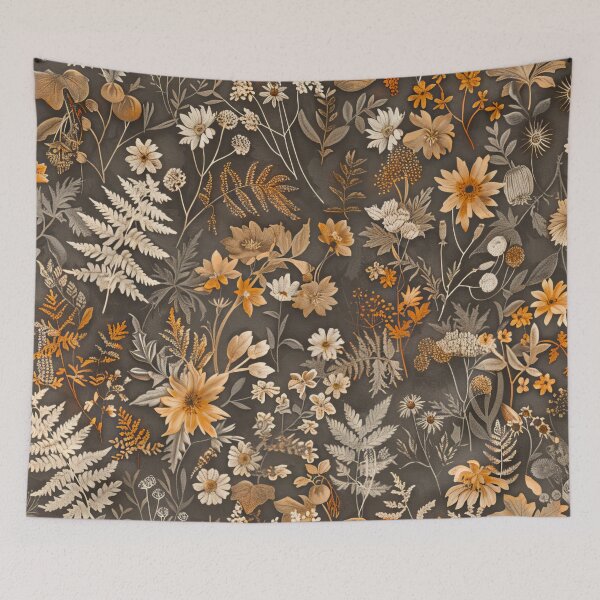 Item preview, Autumn Wildflower Meadow Seamless Block Print Floral Pattern designed and sold by scicilysimonee.