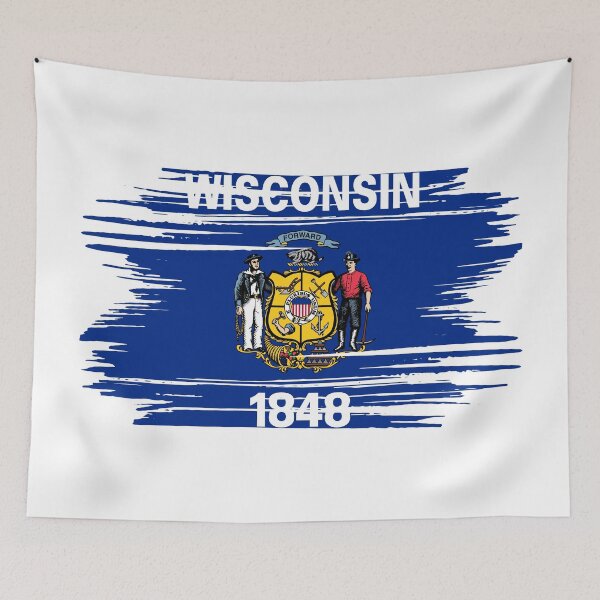 Item preview, Wisconsin Distressed Flag Veteran Gift Military Pride WI designed and sold by shitpostee.
