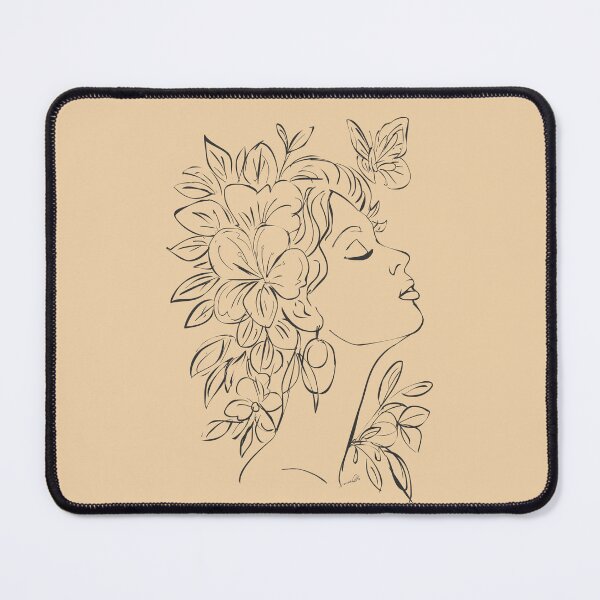 Item preview, Woman With Flowers and Butterfly designed and sold by ArtMailsonCello.