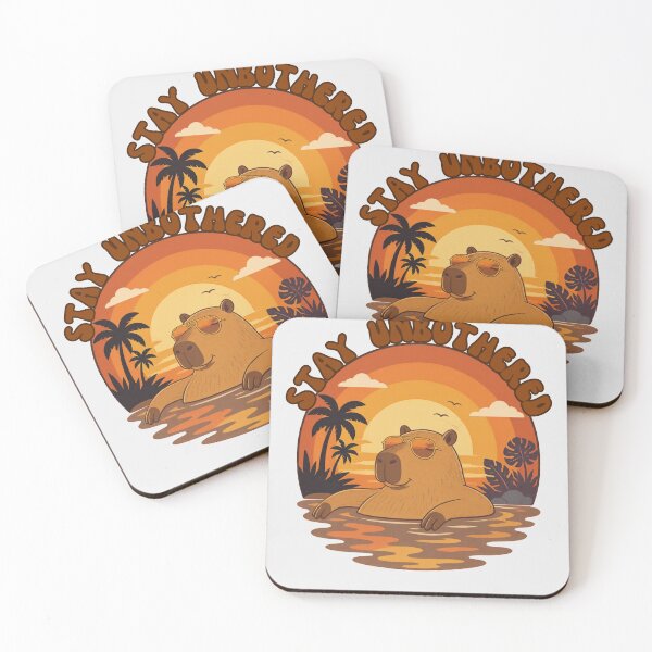 Item preview, Stay Unbothered Capybara Retro Sunset Beach designed and sold by Créative touche .