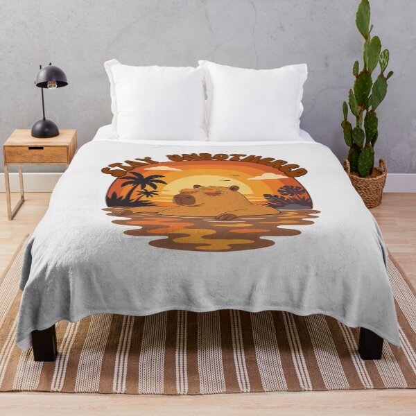 Item preview, Stay Unbothered Capybara Retro Sunset Beach designed and sold by Créative touche .