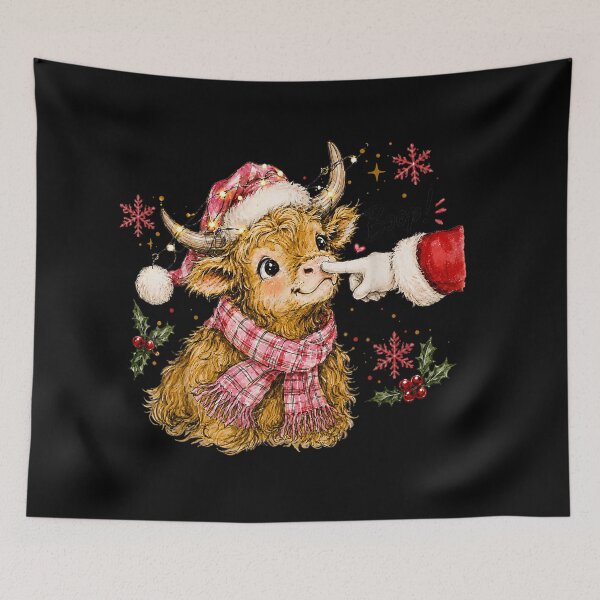 Item preview, Boop Christmas Highland Cow Santa Hat Cute Cow designed and sold by Phil Ben.
