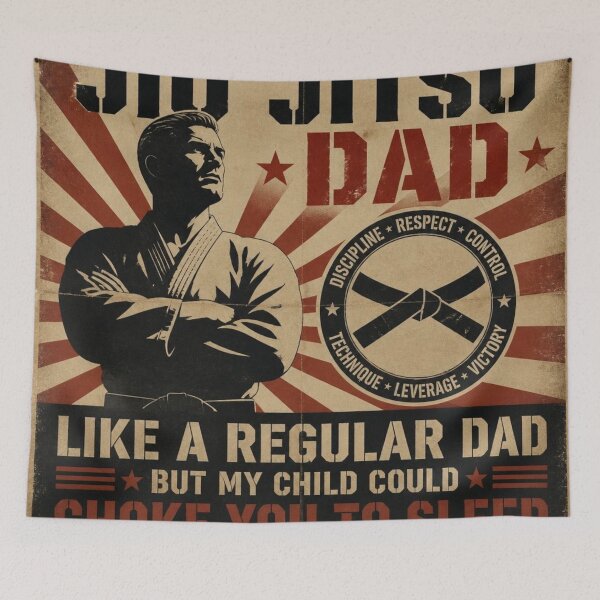 Item preview, Propaganda War Poster Style Jiu Jitsu Dad BJJ designed and sold by Martial-Art-23.
