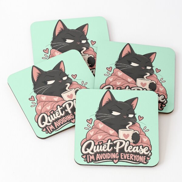 Item preview, Quiet Please I’m Avoiding Everyone – Funny Introvert Black Cat designed and sold by InspireHerTribe.