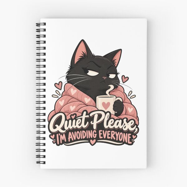 Item preview, Quiet Please I’m Avoiding Everyone – Funny Introvert Black Cat designed and sold by InspireHerTribe.