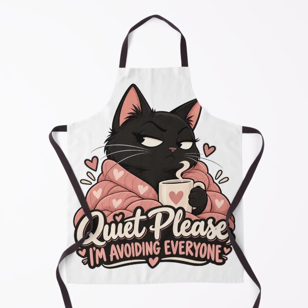 Item preview, Quiet Please I’m Avoiding Everyone – Funny Introvert Black Cat designed and sold by InspireHerTribe.