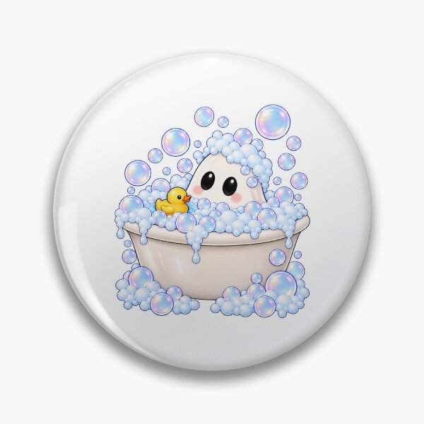 Item preview, Cute Ghost Bubble Bath with Rubber Duck designed and sold by House Of Hauntlings.